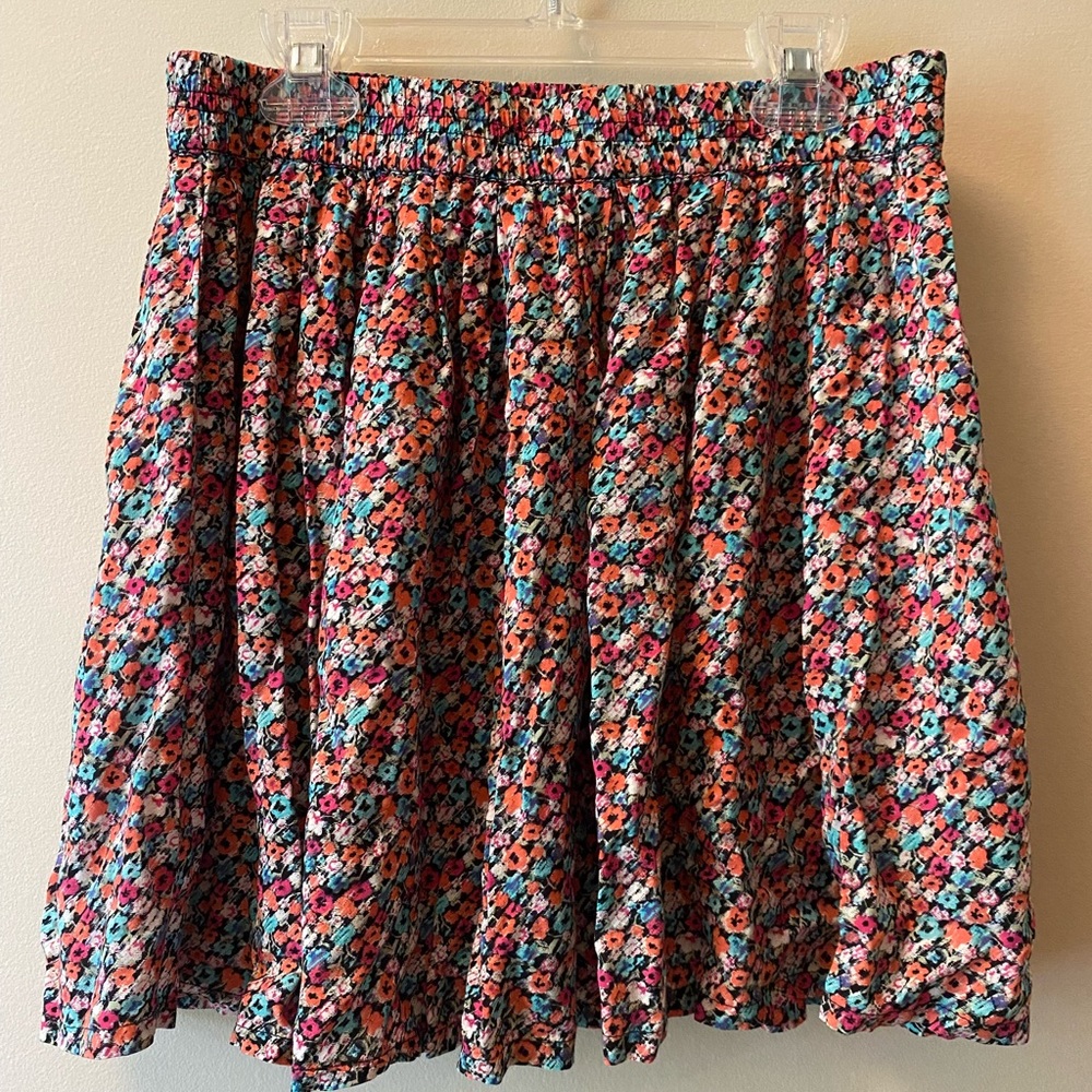 Aeropostale coral and teal floral skirt size medium